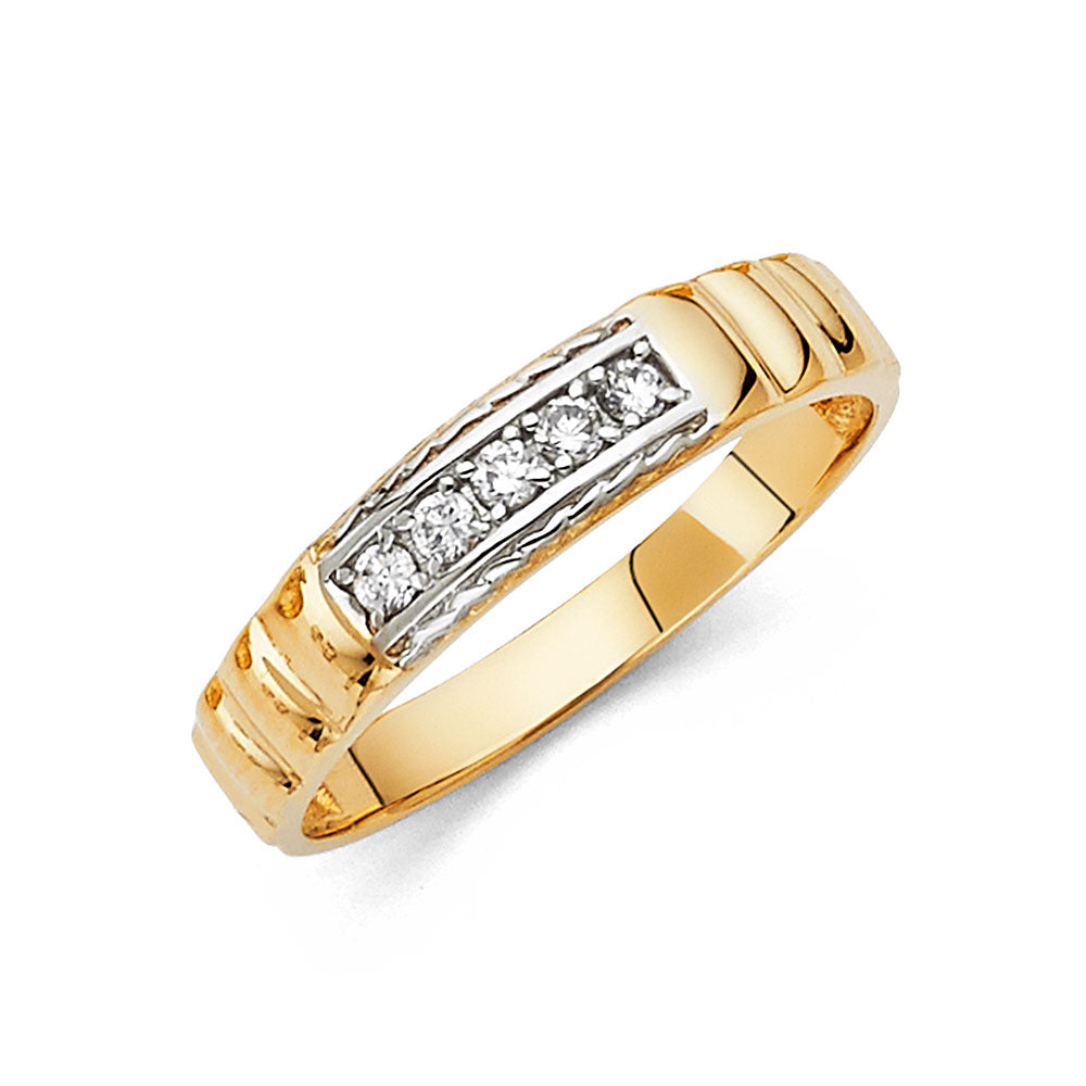 14K Yellow Gold CZ Trio Set - RG225