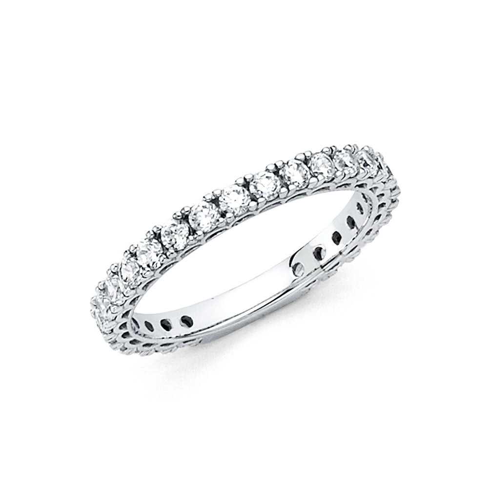 14K Yellow Gold CZ Wedding & Eternity Band - RG285