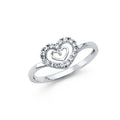 14K Yellow Gold Flower, Heart & Light Ring - RG292