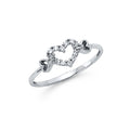 14K Yellow Gold Flower, Heart & Light Ring - RG294