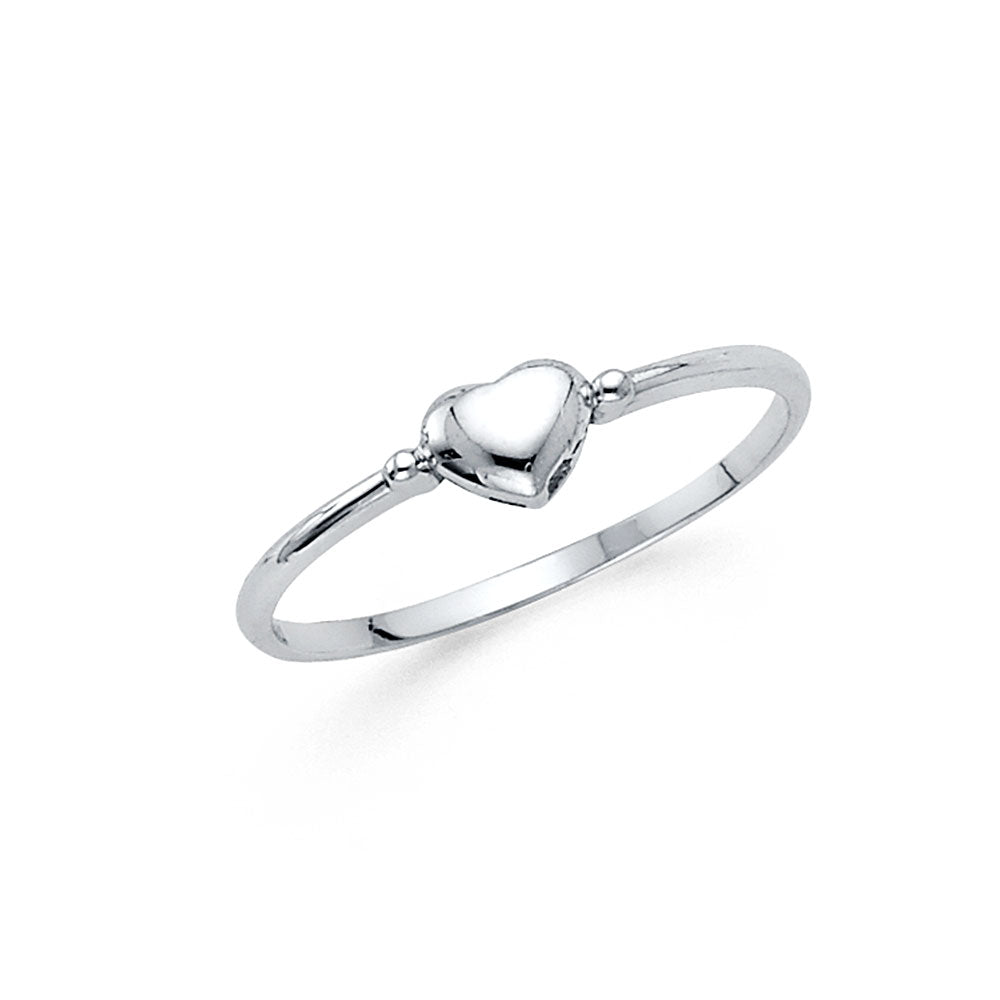 14K Yellow Gold Flower, Heart & Light Ring - RG306