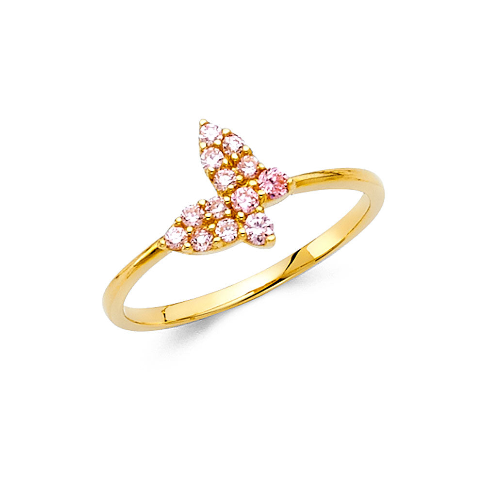 14K Yellow Gold Butterfly, Animal & Lucky Ring - RG313