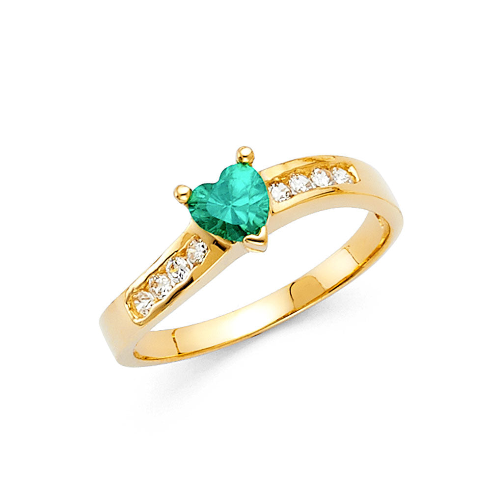 14K Yellow Gold Fancy CZ & Mother's Ring - RG329
