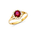 14K Yellow Gold Fancy CZ & Mother's Ring - RG333