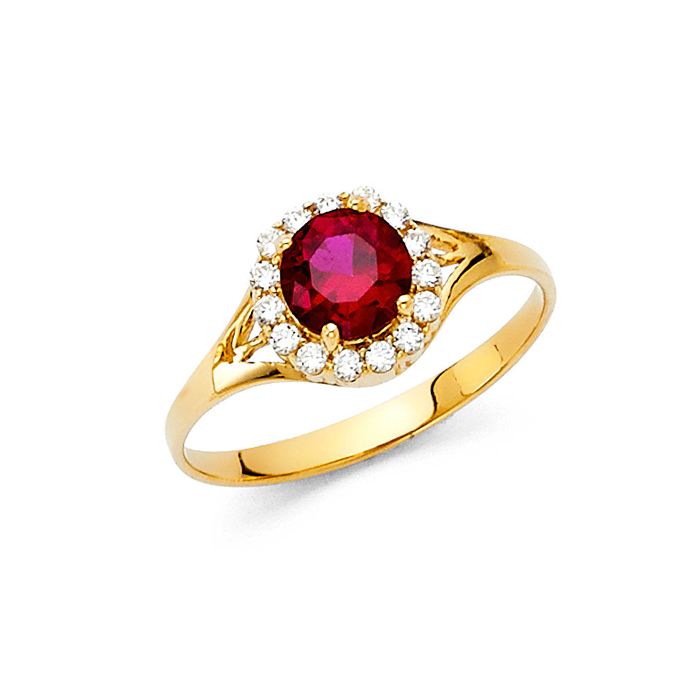 14K Yellow Gold Fancy CZ & Mother's Ring - RG333