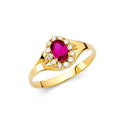 14K Yellow Gold Fancy CZ & Mother's Ring - RG360
