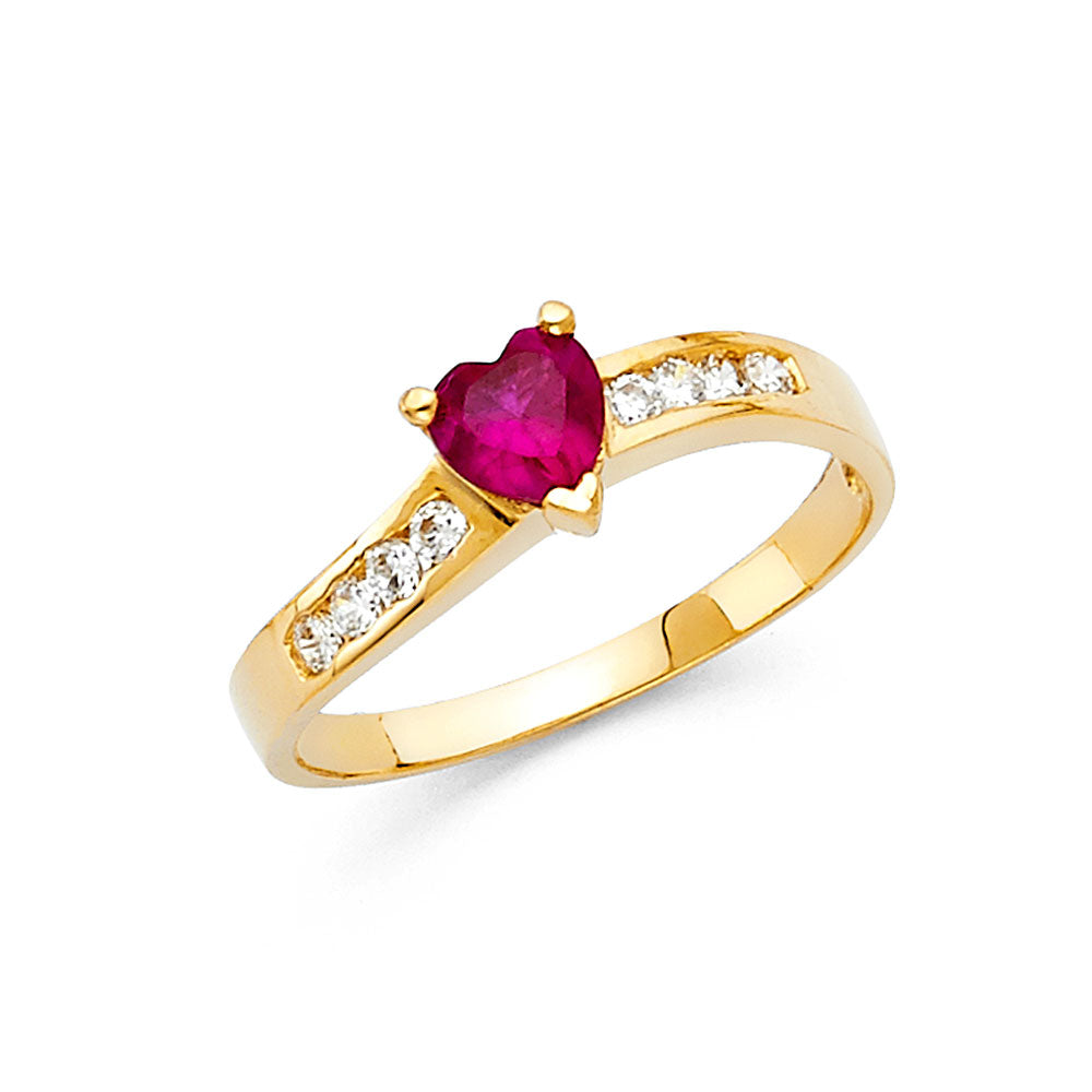 14K Yellow Gold Fancy CZ & Mother's Ring - RG361