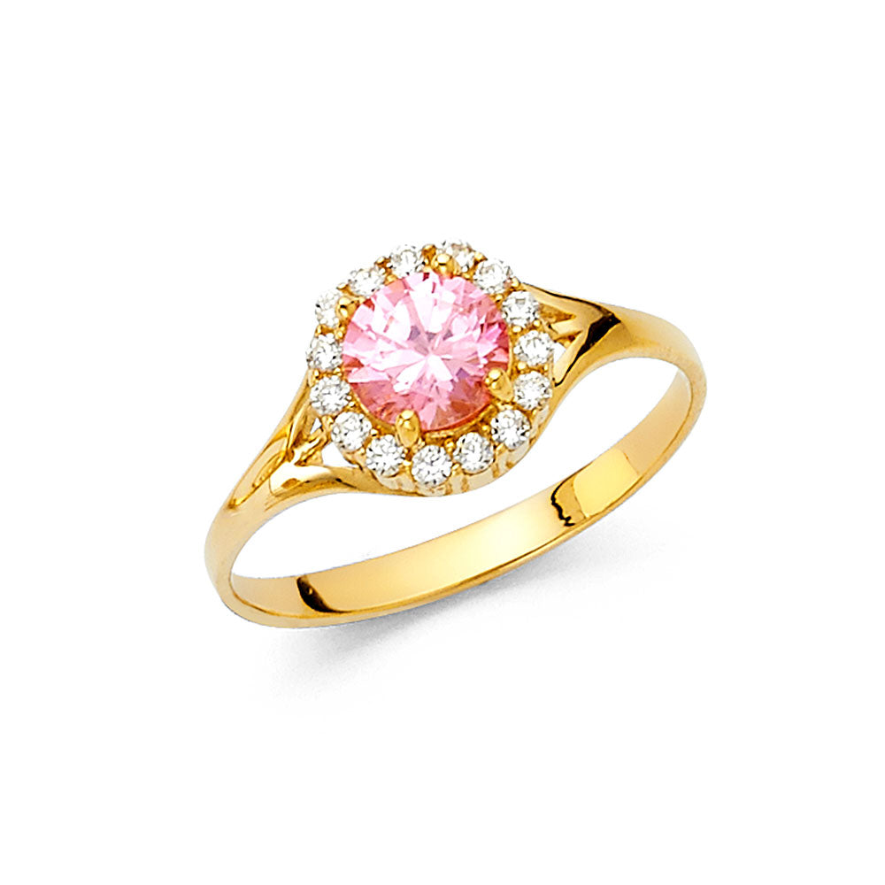 14K Yellow Gold Fancy CZ & Mother's Ring - RG368