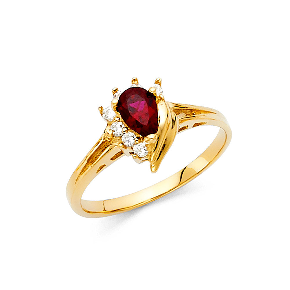 14K Yellow Gold Fancy CZ & Mother's Ring - RG370