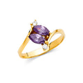 14K Yellow Gold Fancy CZ & Mother's Ring - RG375