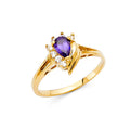 14K Yellow Gold Fancy CZ & Mother's Ring - RG379