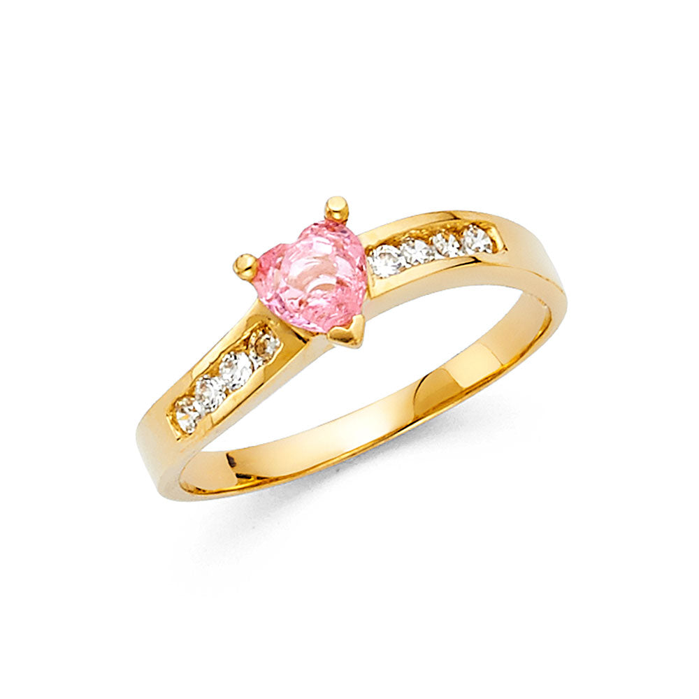 14K Yellow Gold Fancy CZ & Mother's Ring - RG380