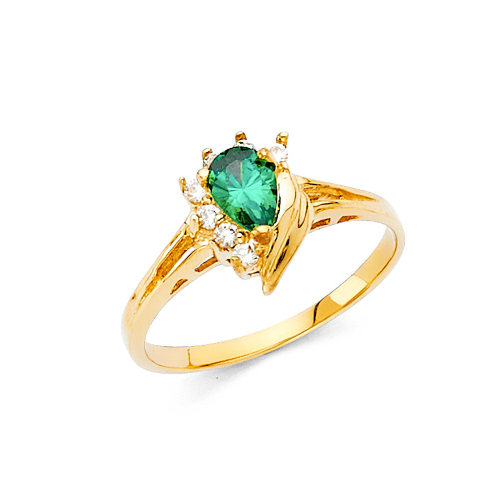 14K Yellow Gold Fancy CZ & Mother's Ring - RG393