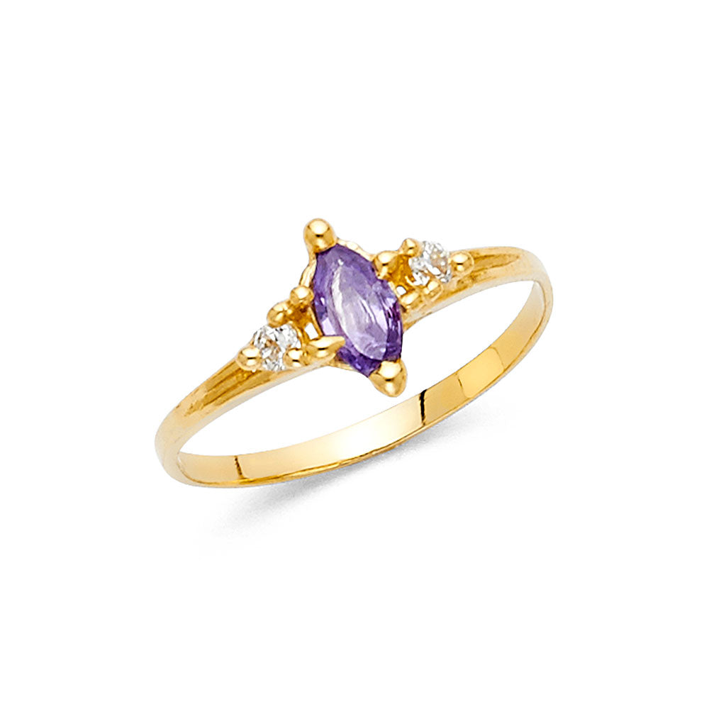 14K Yellow Gold Fancy CZ & Mother's Ring - RG402