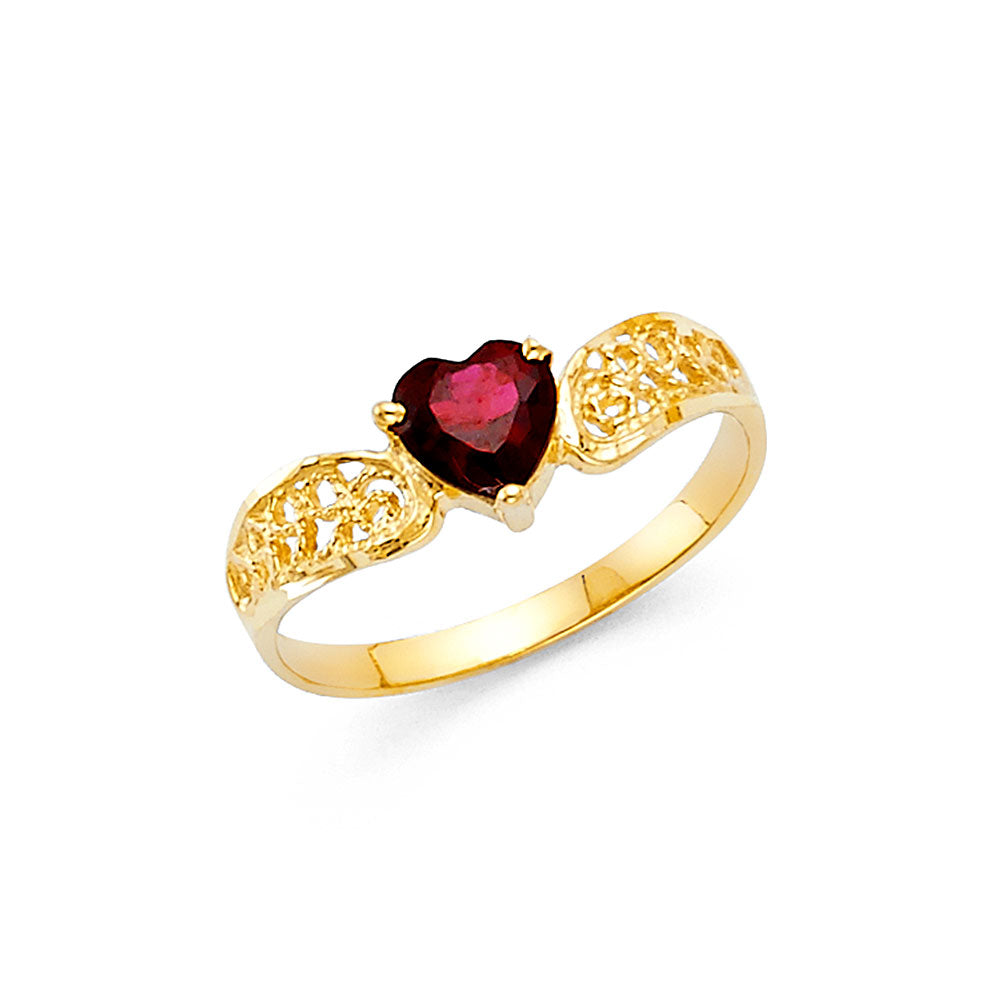 14K Yellow Gold Fancy CZ & Mother's Ring - RG440