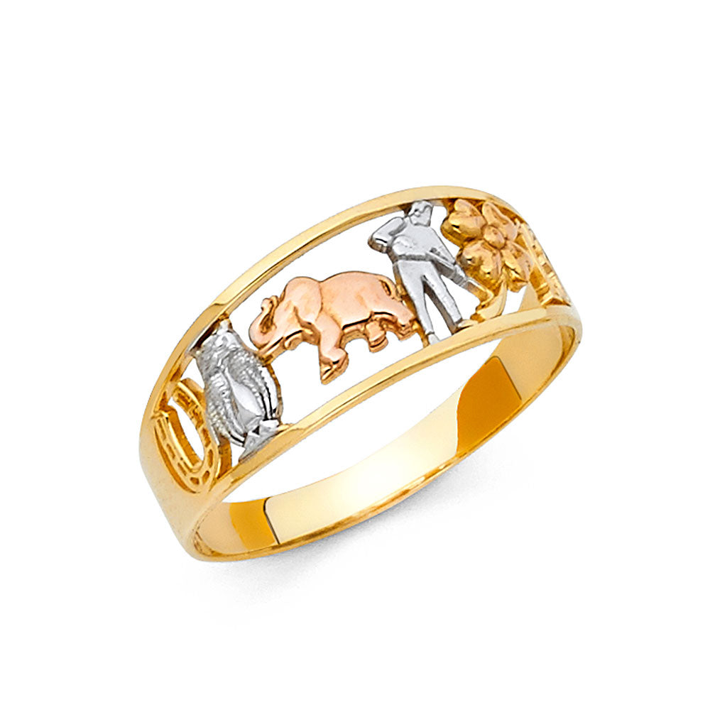 14K Yellow Gold Butterfly, Animal & Lucky Ring - RG587