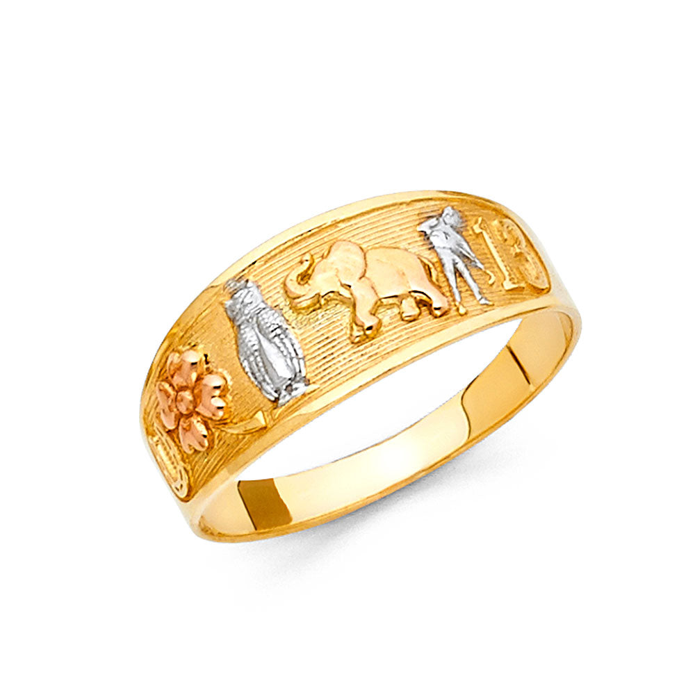 14K Yellow Gold Butterfly, Animal & Lucky Ring - RG589