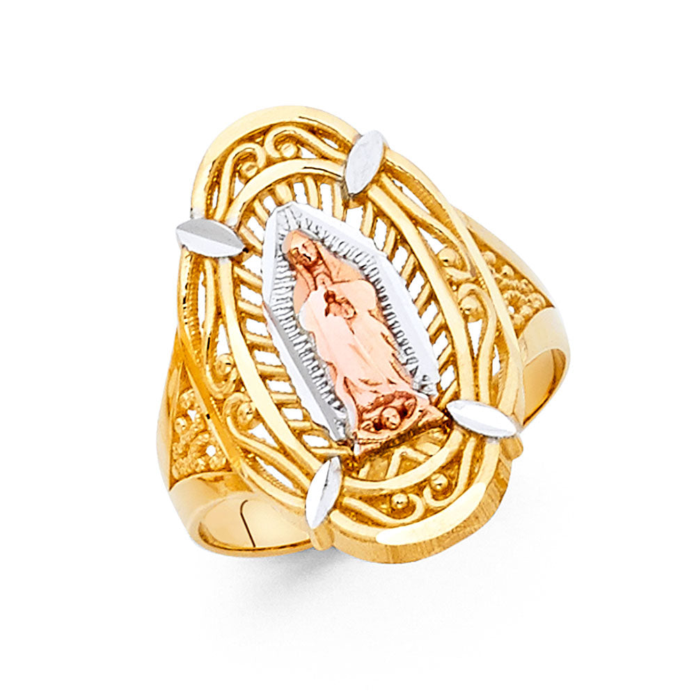 14K Yellow Gold Religious, 15 Años & Crown Ring - RG609