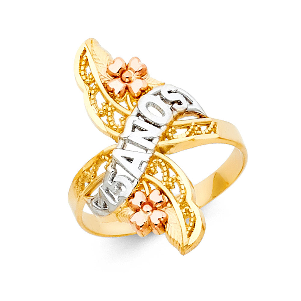 14K Yellow Gold Religious, 15 Años & Crown Ring - RG639
