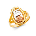 14K Yellow Gold Religious, 15 Años & Crown Ring - RG645
