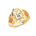 14K Yellow Gold Religious, 15 Años & Crown Ring - RG646