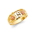 14K Yellow Gold Religious, 15 Años & Crown Ring - RG654