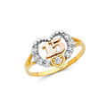 14K Yellow Gold Religious, 15 Años & Crown Ring - RG663