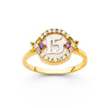 14K Yellow Gold Religious, 15 Años & Crown Ring - RG679