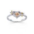 14K Yellow Gold Religious, 15 Años & Crown Ring - RG685