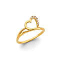 14K Yellow Gold Flower, Heart & Light Ring - RG689