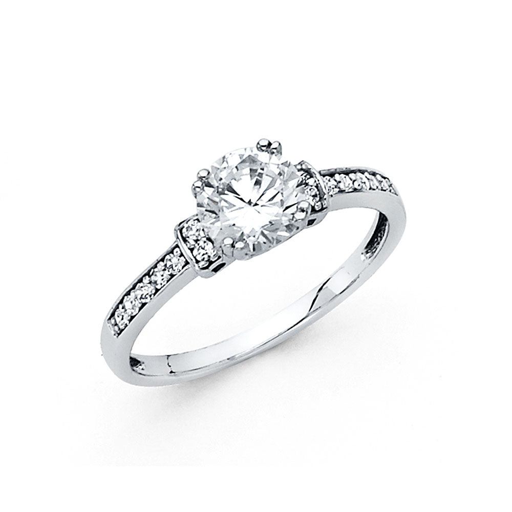 14K Yellow Gold CZ Engagement Ring - RG699