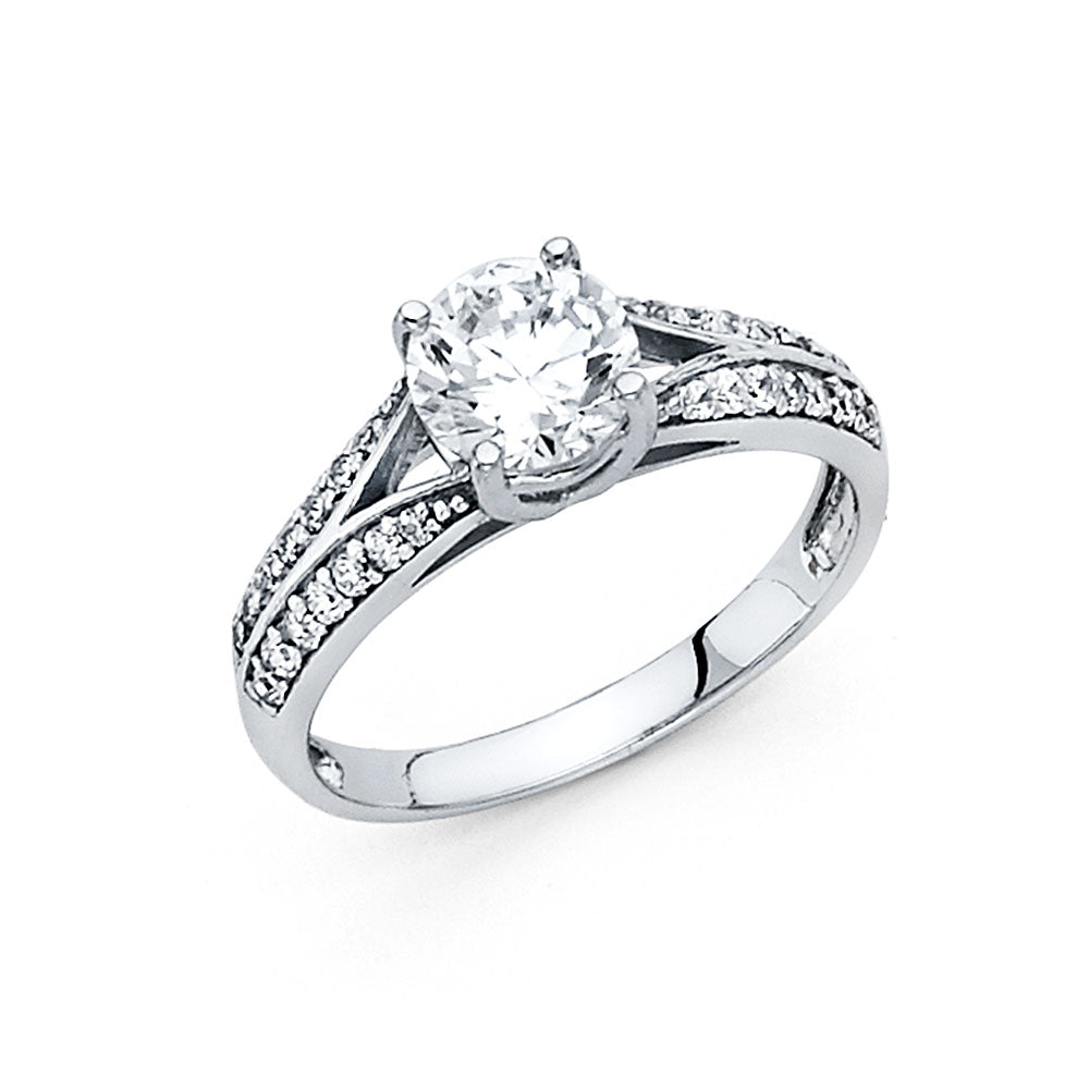 14K Yellow Gold CZ Engagement Ring - RG701