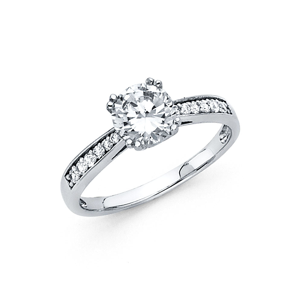 14K Yellow Gold CZ Engagement Ring - RG702