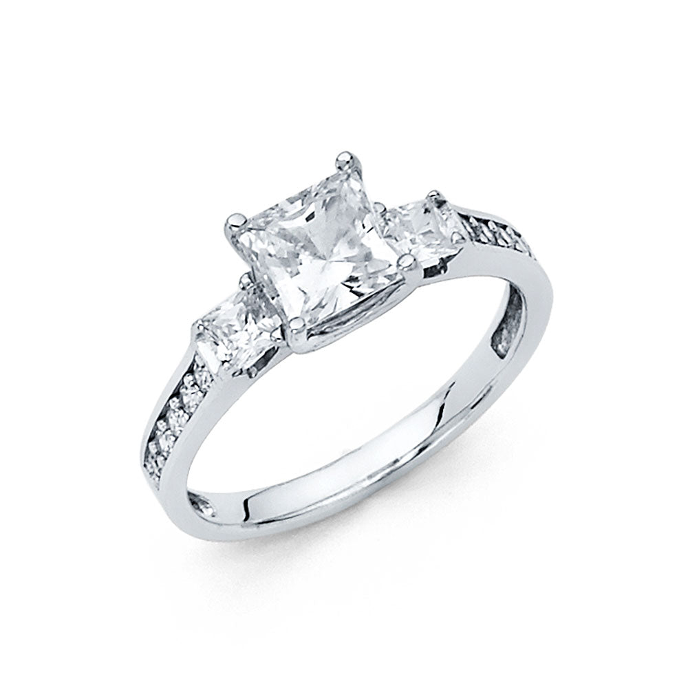14K Yellow Gold CZ Engagement Ring - RG704