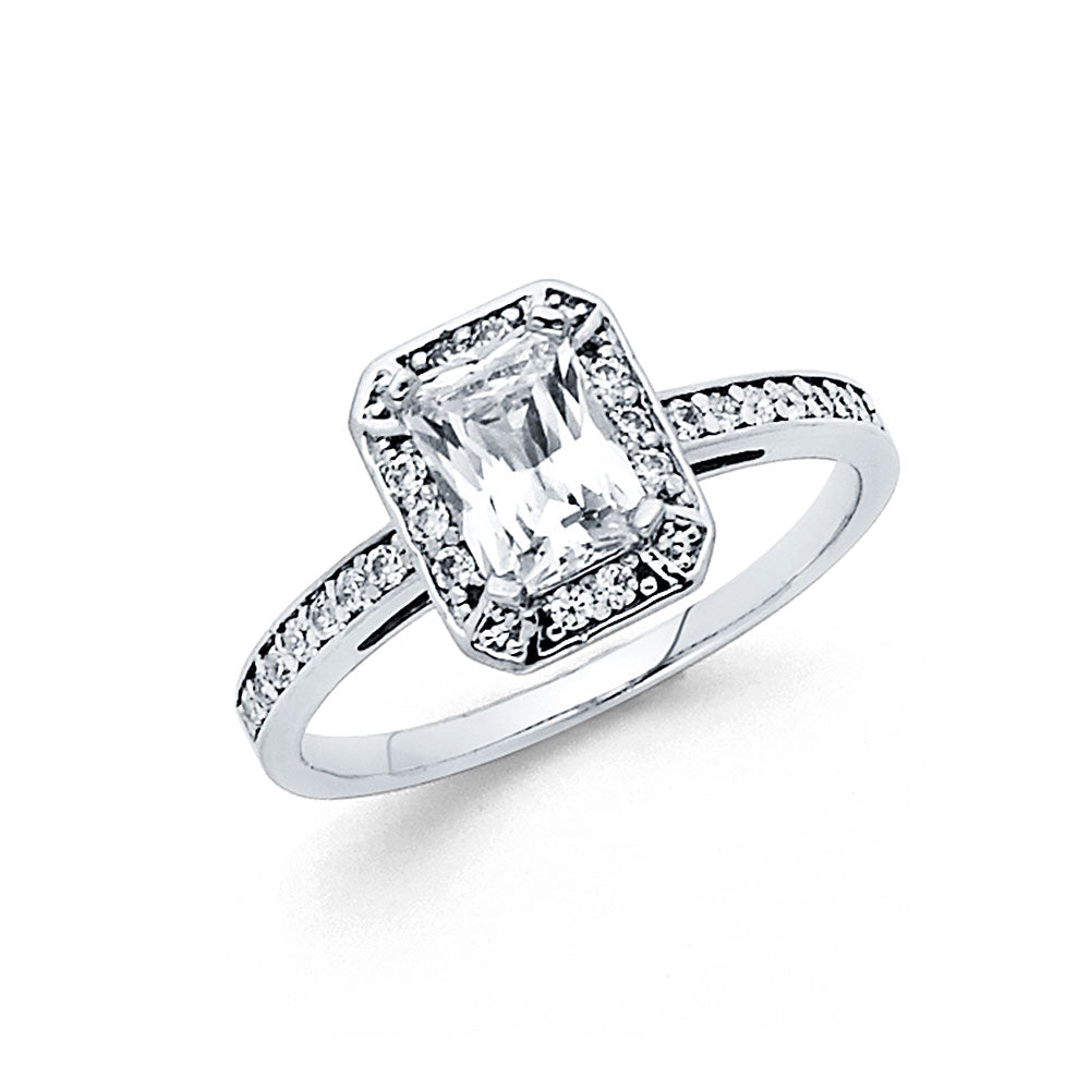 14K Yellow Gold CZ Engagement Ring - RG707
