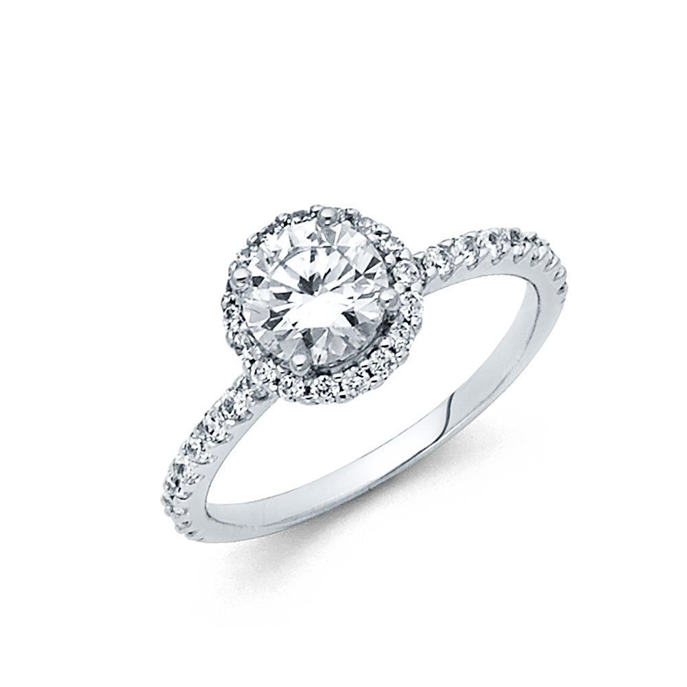 14K Yellow Gold CZ Engagement Ring - RG709