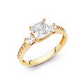 14K Yellow Gold CZ Engagement Ring - RG737