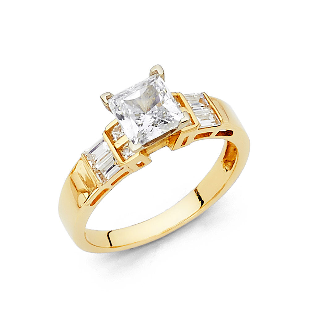14K Yellow Gold Fancy CZ & Mother's Ring - RG741