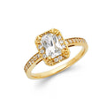 14K Yellow Gold CZ Engagement Ring - RG742