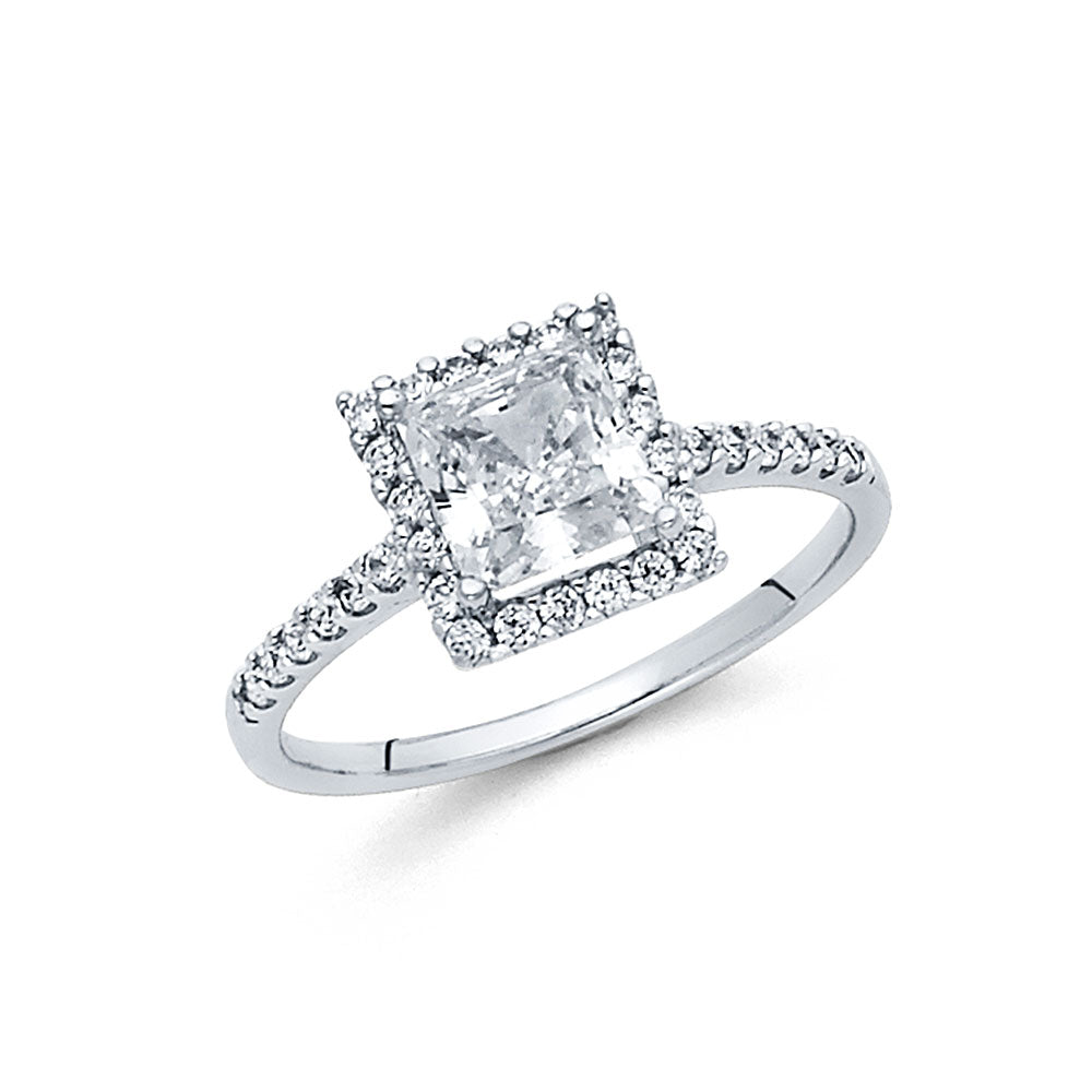 14K Yellow Gold CZ Engagement Ring - RG747