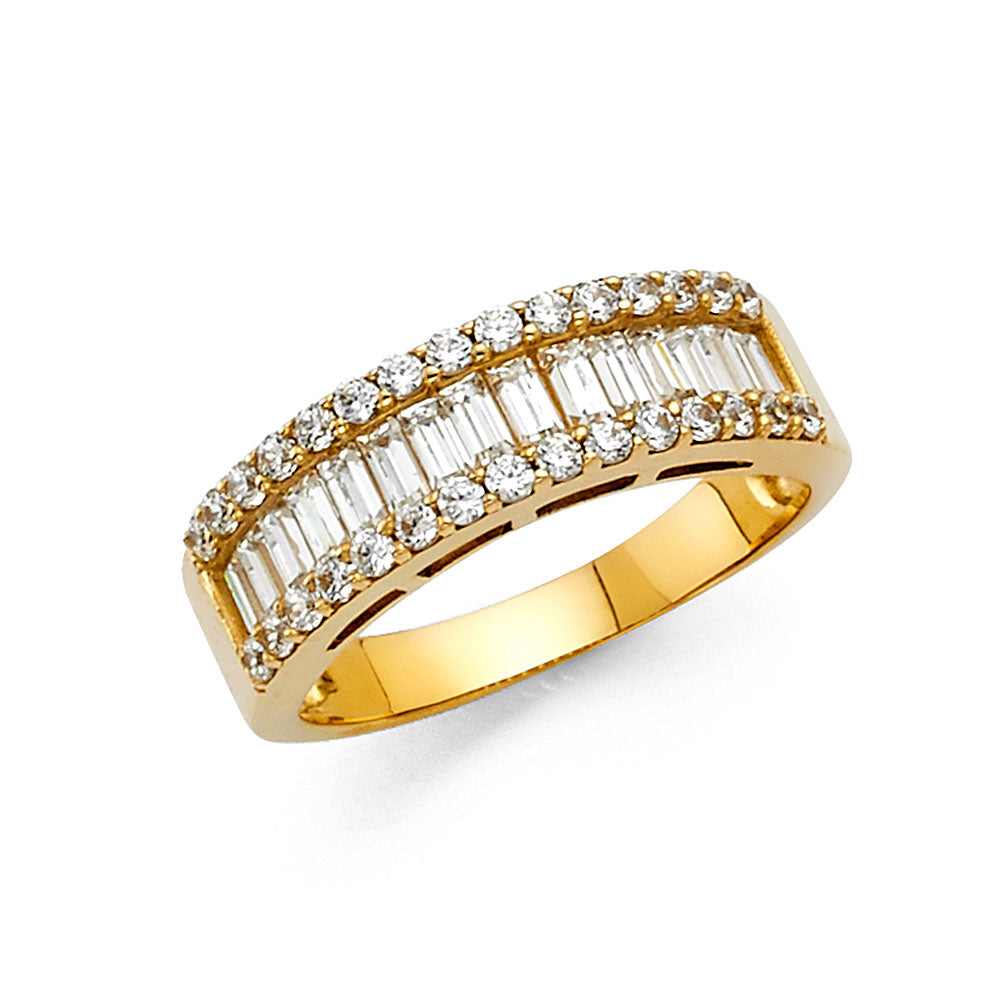 14K Yellow Gold CZ Wedding & Eternity Band - RG748