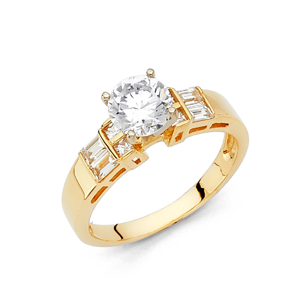 14K Yellow Gold Fancy CZ & Mother's Ring - RG750