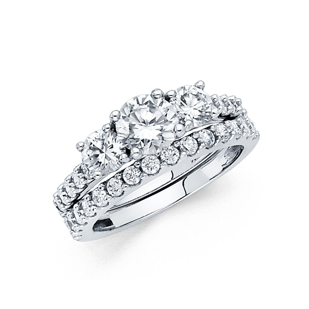 14K Yellow Gold CZ Bridal Set - RG760 - Image 761