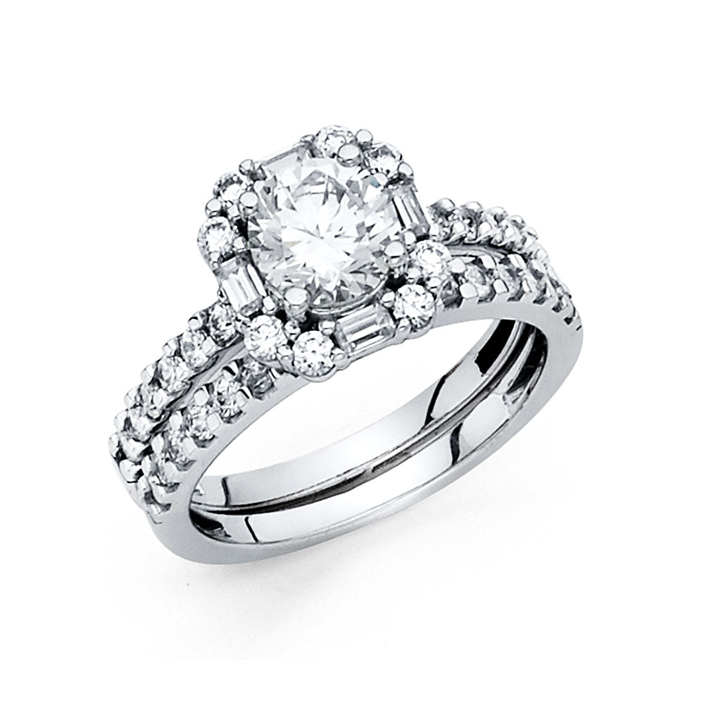 14K Yellow Gold CZ Bridal Set - RG762 - Image 763