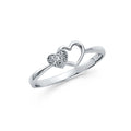 14K Yellow Gold Flower, Heart & Light Ring - RG769