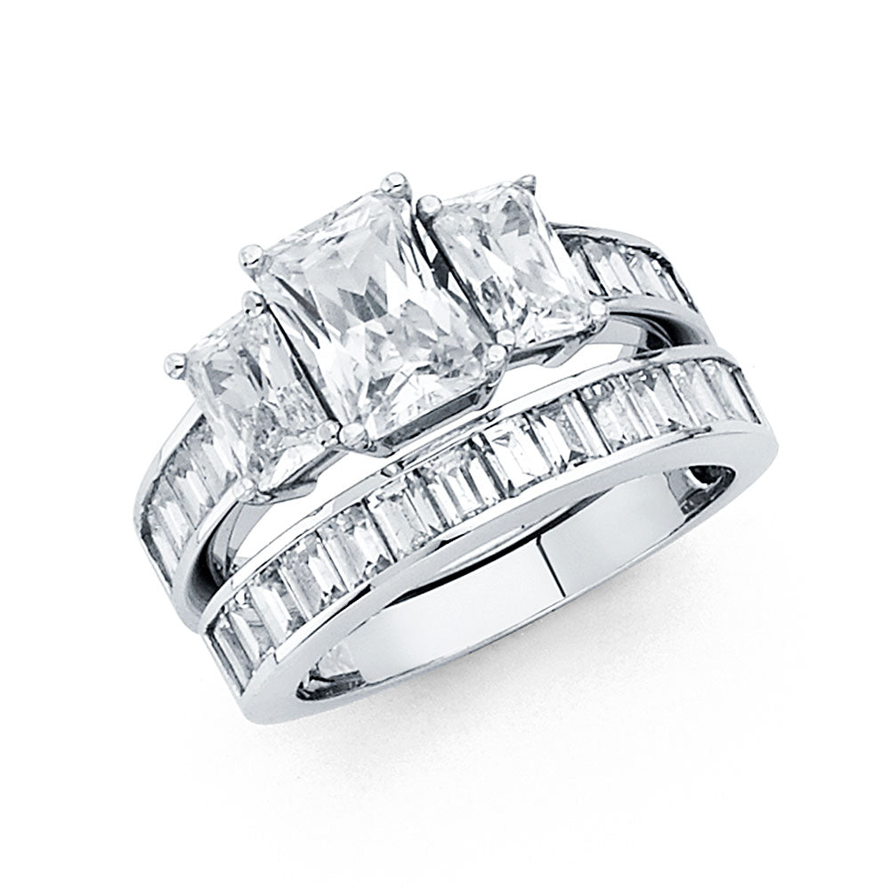 14K Yellow Gold CZ Bridal Set - RG786 - Image 787