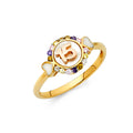 14K Yellow Gold Religious, 15 Años & Crown Ring - RG792