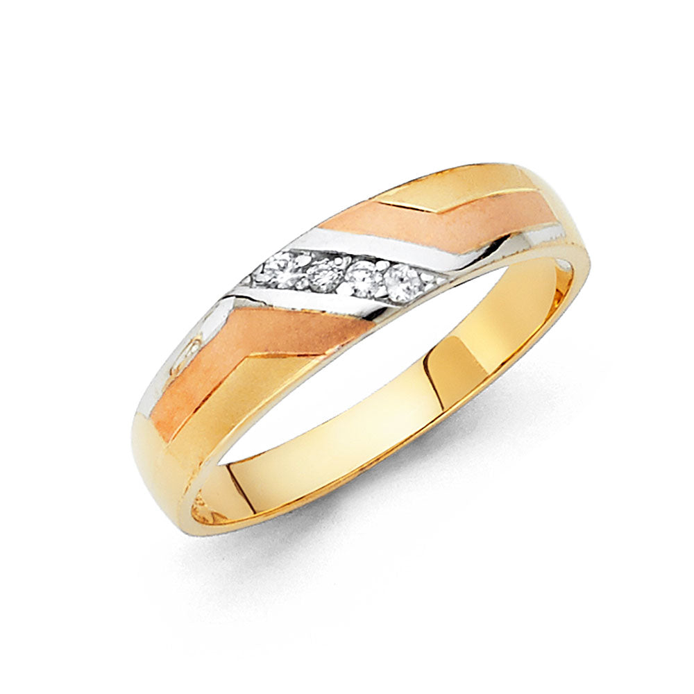 14K Yellow Gold CZ Trio Set - RG795