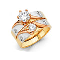 14K Yellow Gold CZ Trio Set - RG802 - Image 803