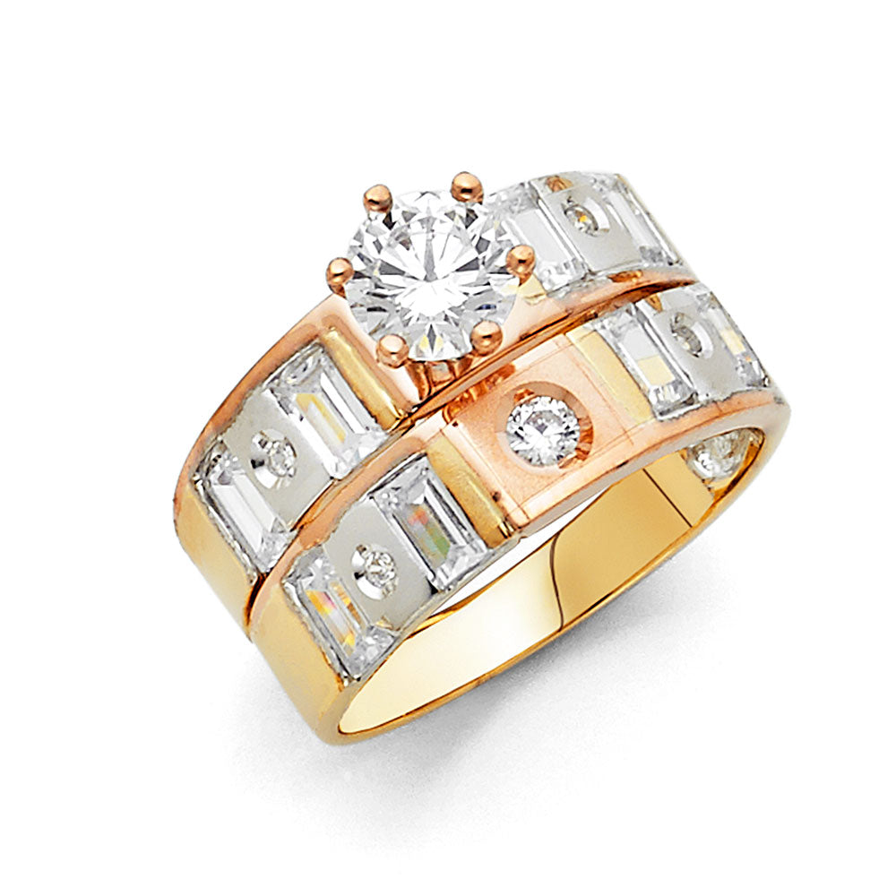 14K Yellow Gold CZ Trio Set - RG814 - Image 815